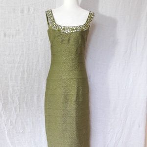 Green Shimmery Beaded Dress